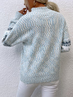 Tamsin | Women's Snowflake Fair Isle Mock-Neck Relaxed-Fit Christmas Jumper